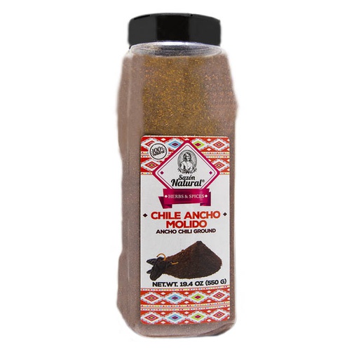CHILE ANCHO TARRO EN POLVO 550G