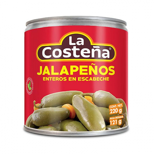 LA COSTEÑA JALAPEÑOS ENTEROS 220g Cx24