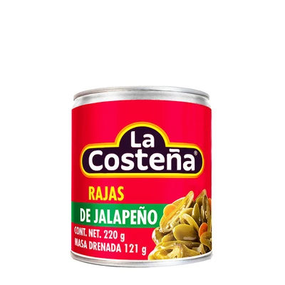 LA COSTEÑA RAJAS DE JALAPEÑO 220g Cx24