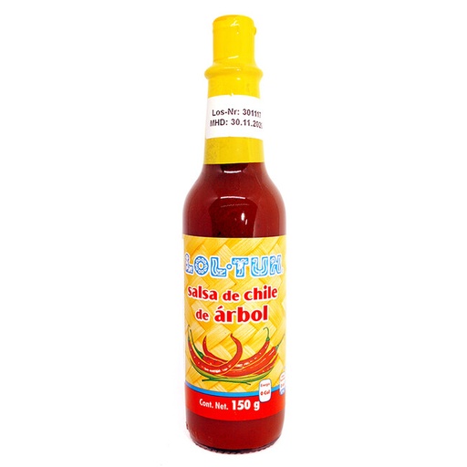SALSA LOL-TUN CHILE DE ARBOL 150ML X 24