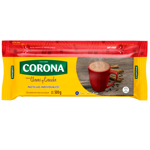 CHOCOLATE CORONA CLAVO CANELA 500g Cx48