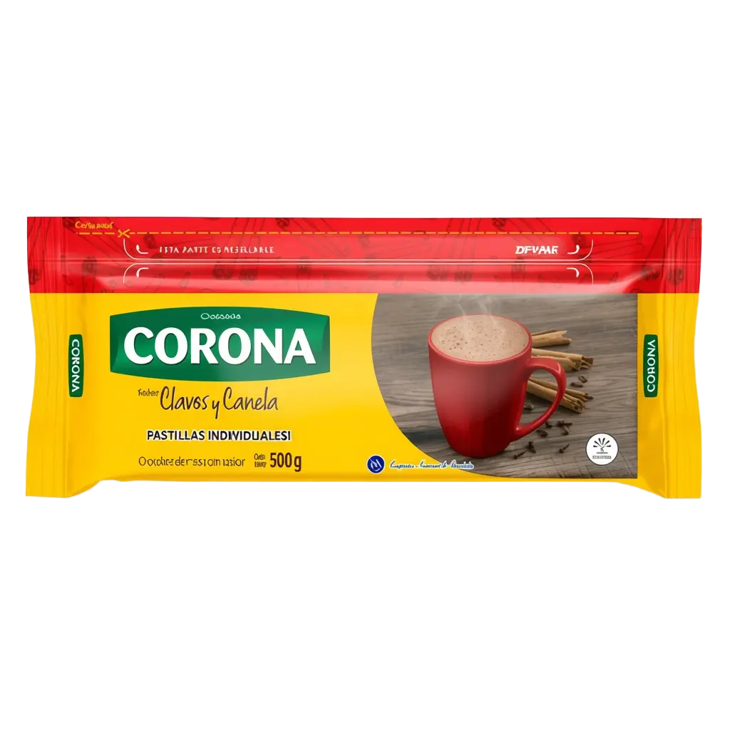 CHOCOLATE CORONA CLAVO CANELA 500g y 250g