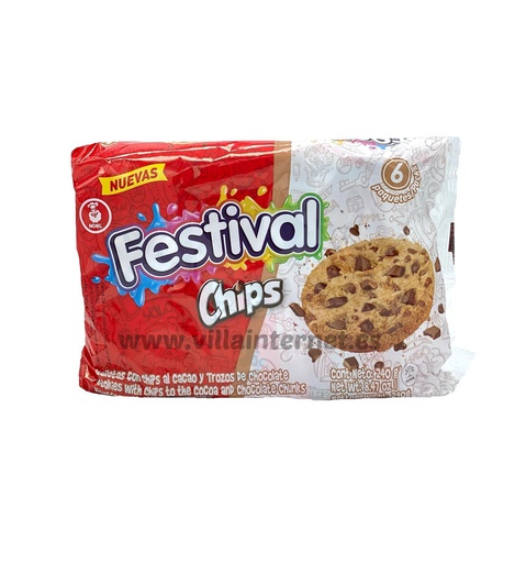 GALLETA FESTIVAL CHIPS 6Und Cx24