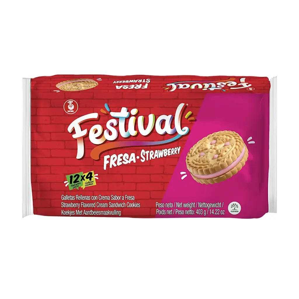 GALLETA FESTIVAL FRESA 12Und Cx12