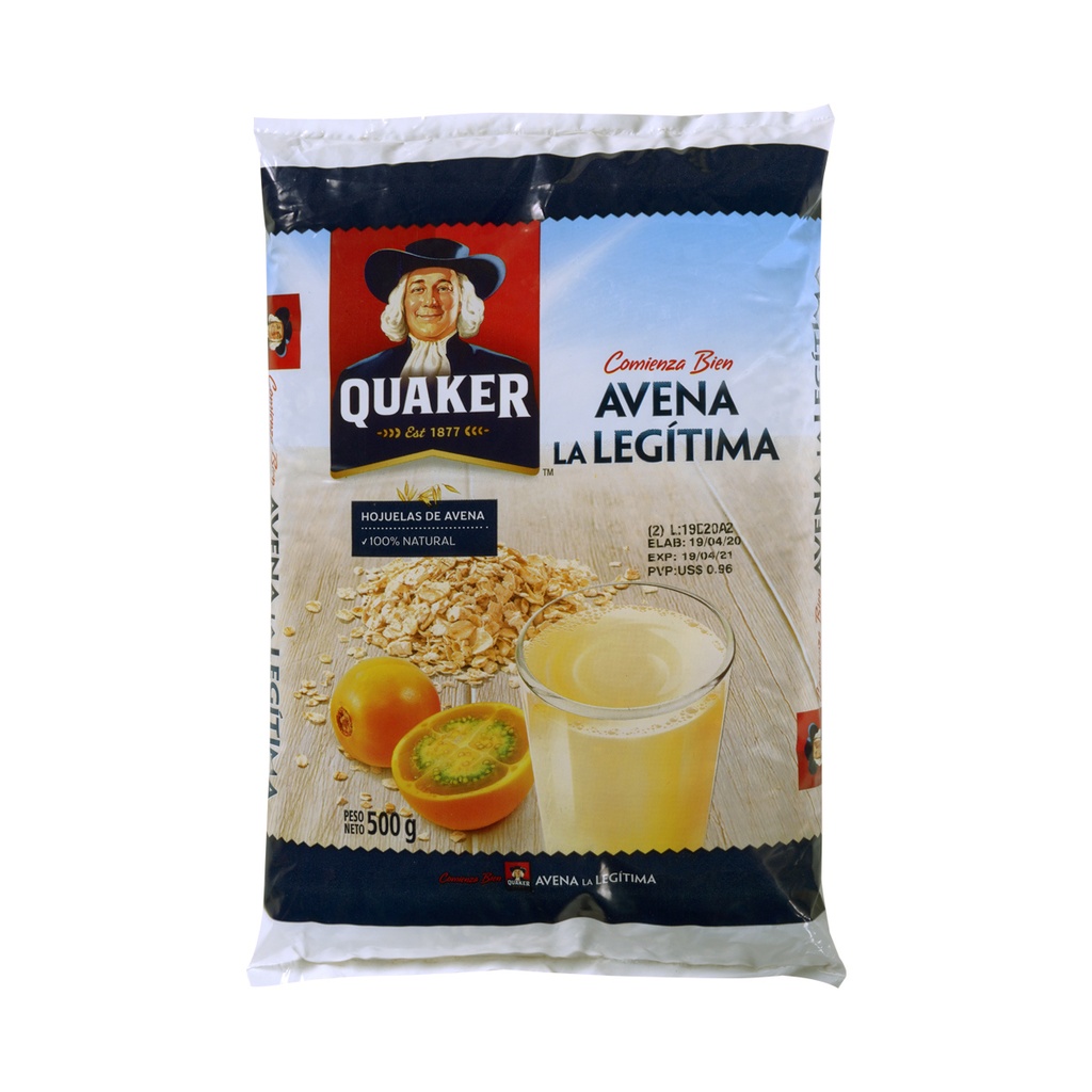 AVENA HOJUELAS QUAKER 500g Cx25