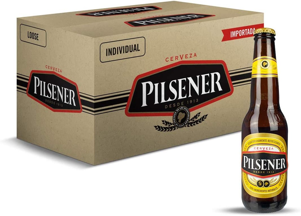 CERVEZA PILSENER ECUADOR 330 BOTELLA