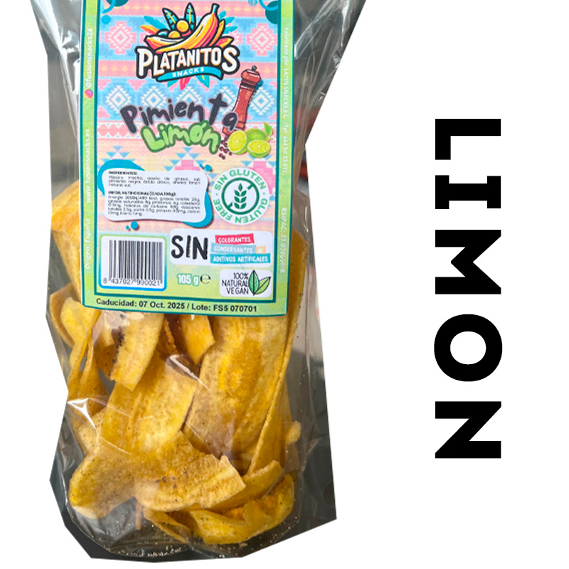 PLATANITOS PIMIENTA LIMON 105g X 15UNID