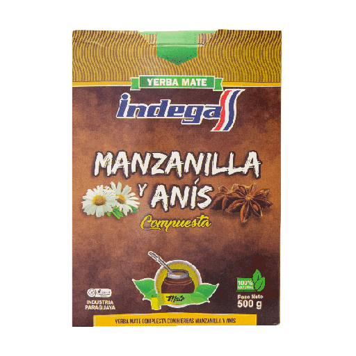 YERBA INDEGA MANZANILLA ANIS 500g Cx10