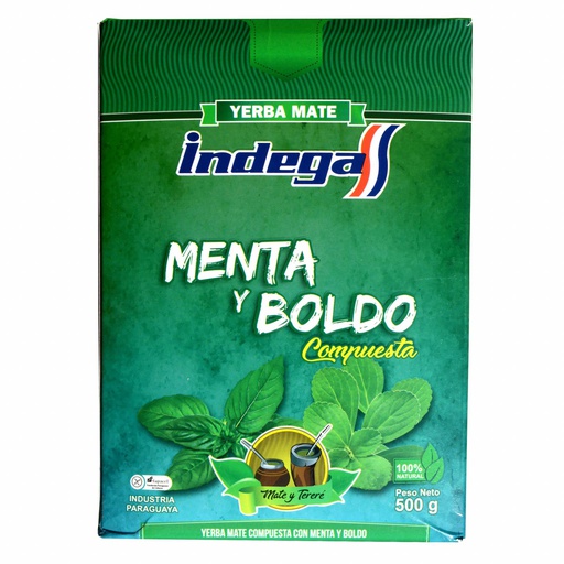 YERBA INDEGA MENTA BOLDO 500g Cx10