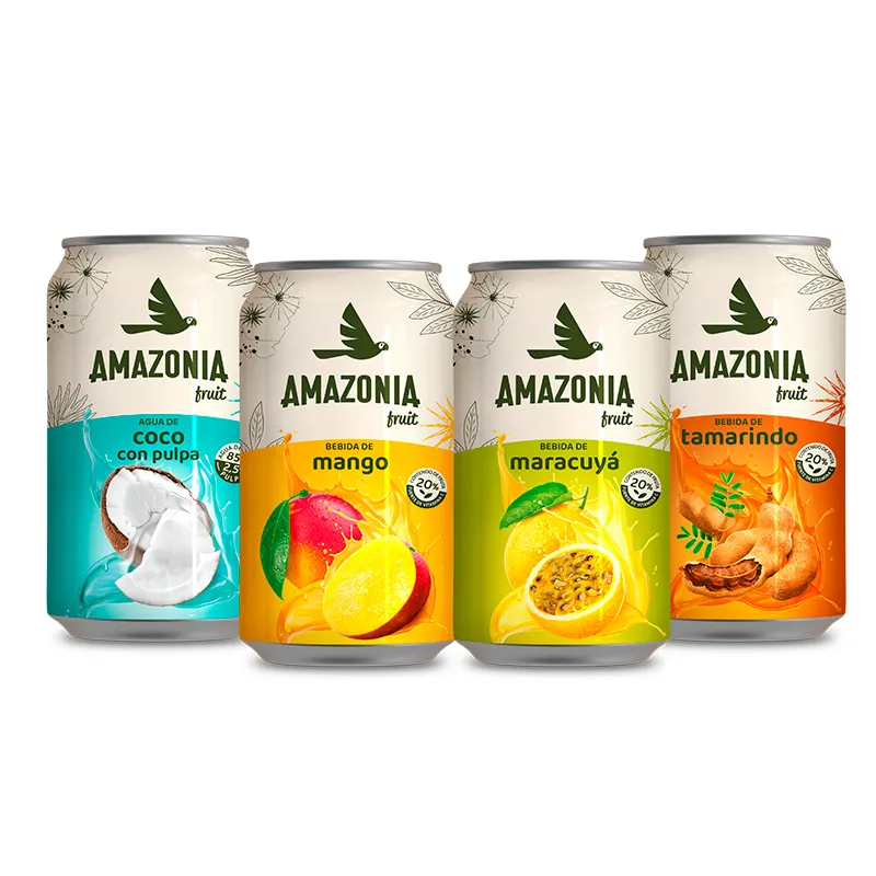 Bebida de : Agua de Coco·Mango·Maracuyá·Tamarindo AMAZONIA 450mlx  12 Unid