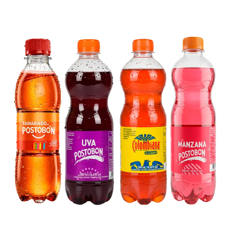 Refresco: Tamarindo · Uva · Colombiana · Manzana POSTOBON 500ml x  12 Unid