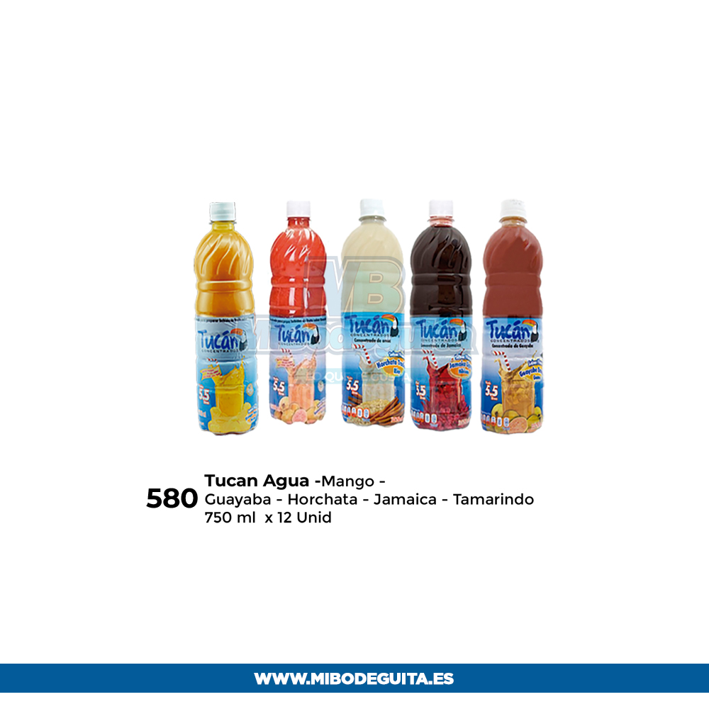 Tucan Agua (Mango-Guayaba-Horchata-Jamaica-Tamarindo)