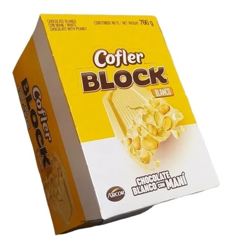 ARCOR CHOCOLATINA BLOCK BLANCO 760g X 20UND
